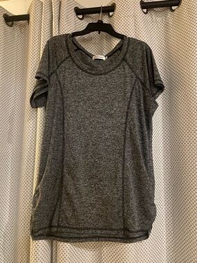 Grey athletic t-shirt with cut out in back